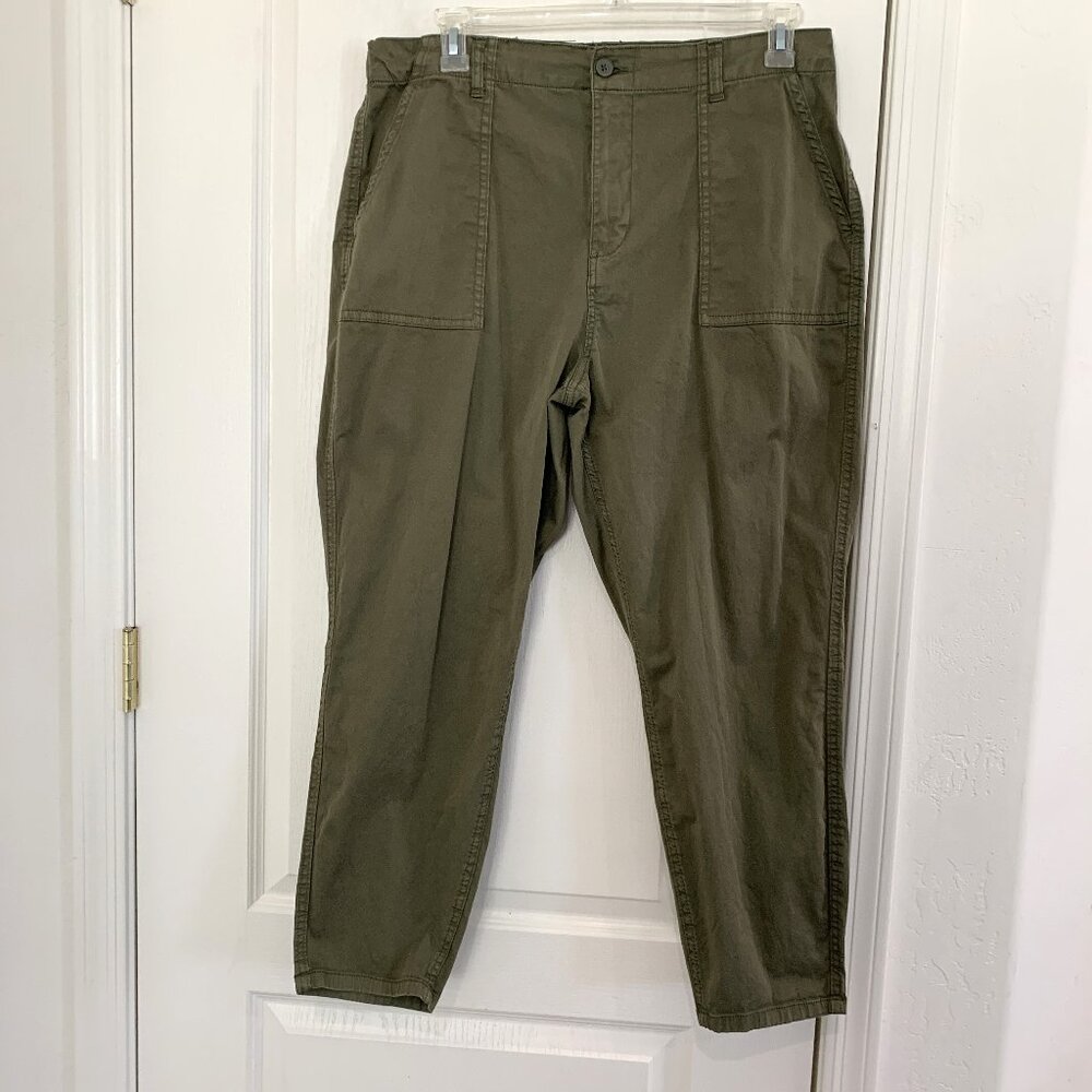 Sanctuary Take a Hike Ankle Pants High Rise Olive Green Size 14W Worn Once